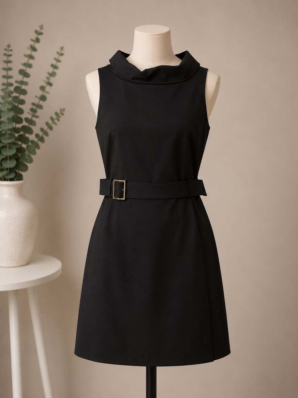 Adrienne Vittadini Black Sleeveless Midi Sheath Dress